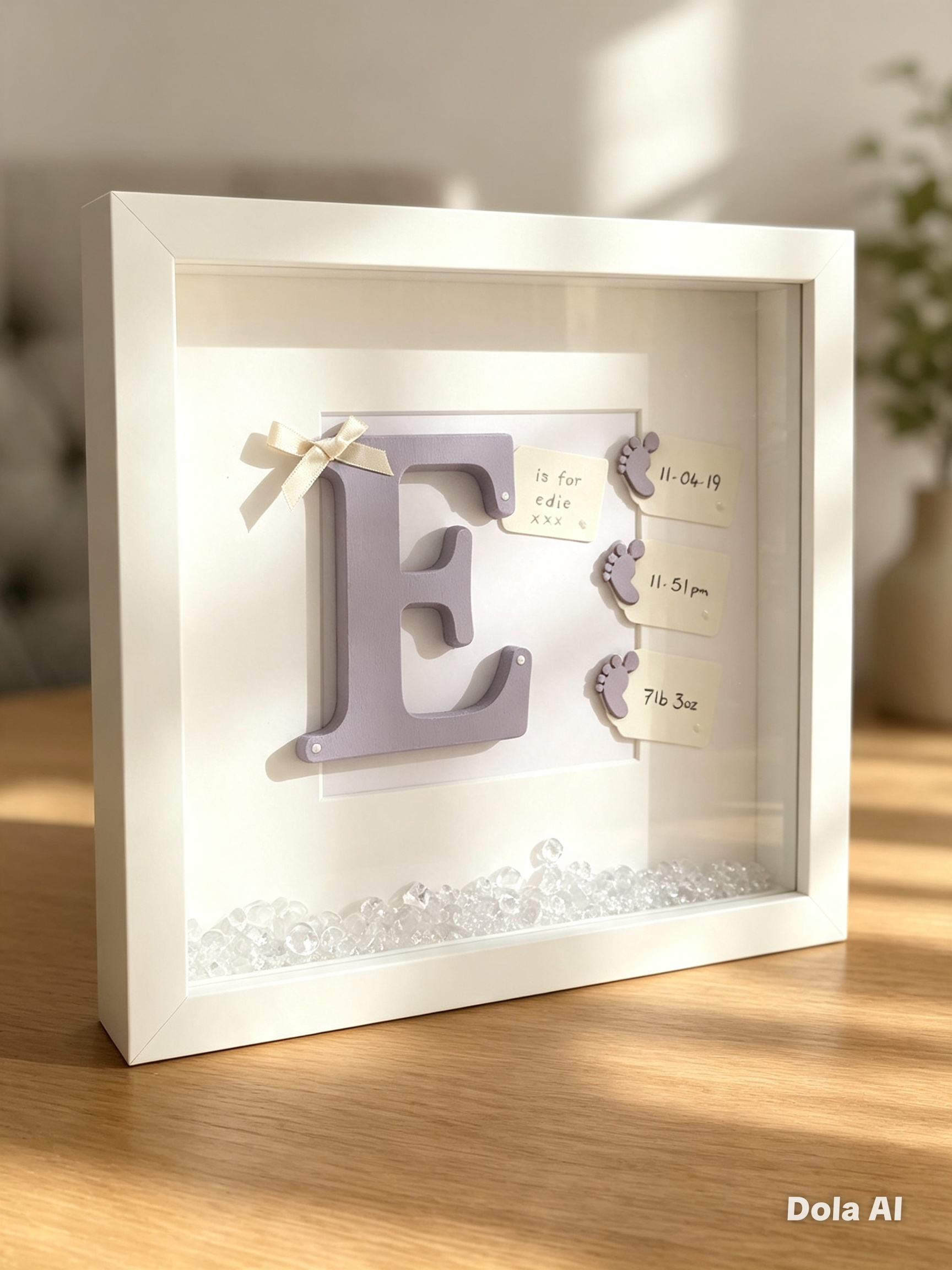 New Baby Info Keepsake Frame